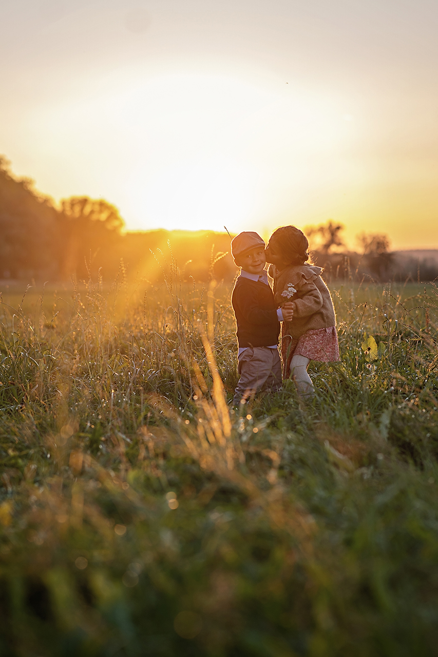 Familienbilder Sonnenuntergang